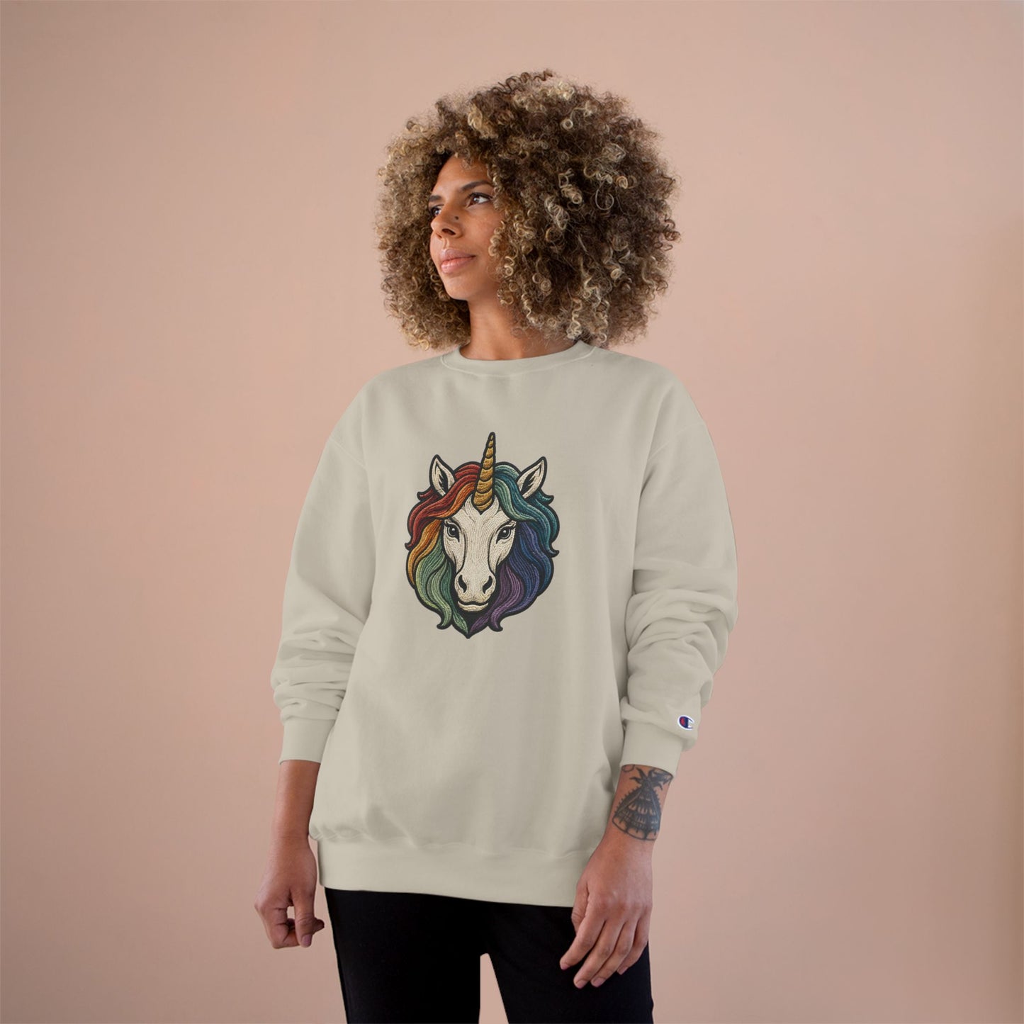 Champion | Rainbow Riders Muted Pride Unicorn Crewneck Sweatshirt