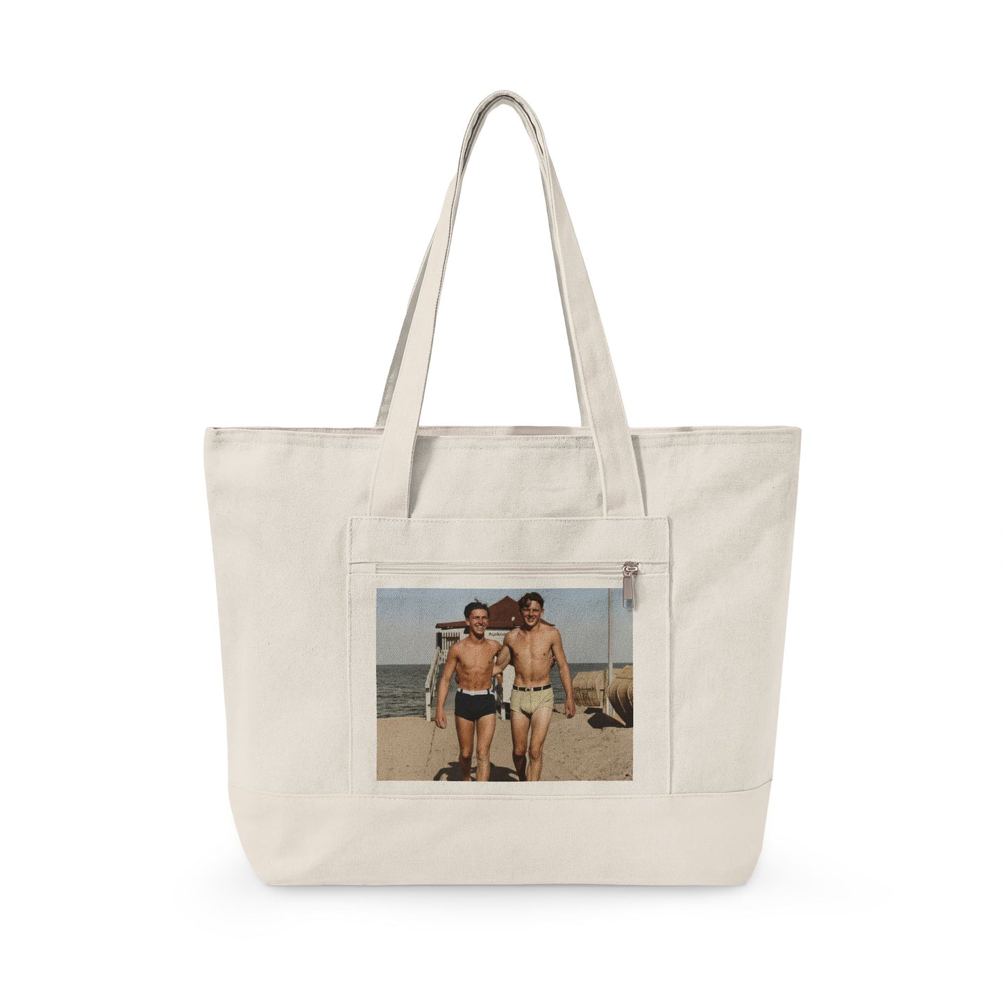 Beach Day Zippered Canvas Tote | Nager 003