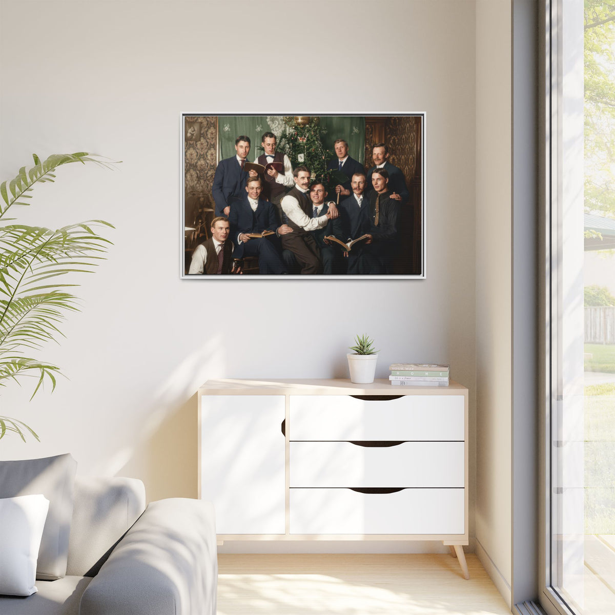 hommes 001 | Framed Vintage Photo - Matte Canvas