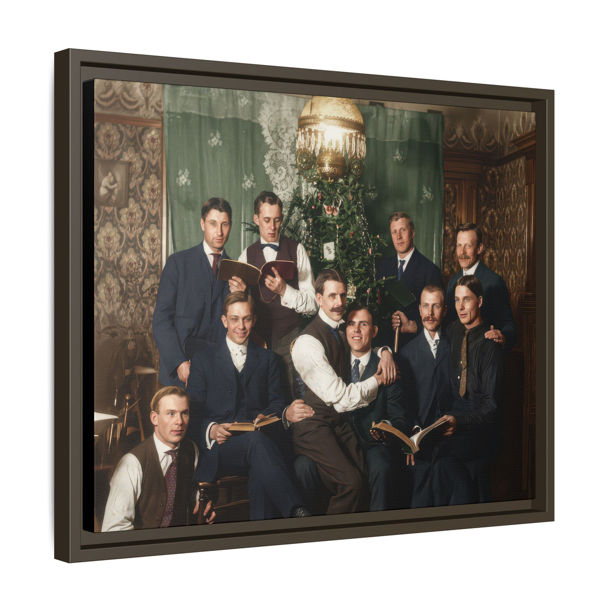 hommes 001 | Framed Vintage Photo - Matte Canvas
