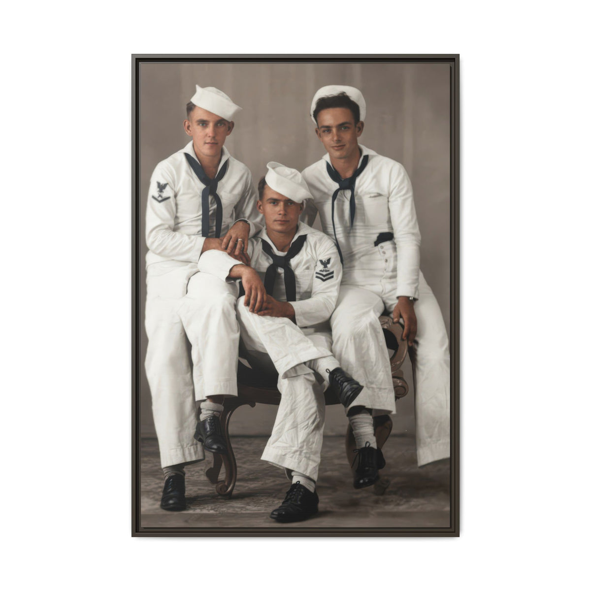 hommes 008 | Framed Vintage Photo - Matte Canvas