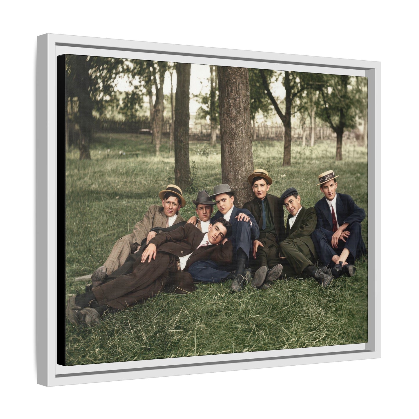 hommes 005 | Framed Vintage Photo - Matte Canvas