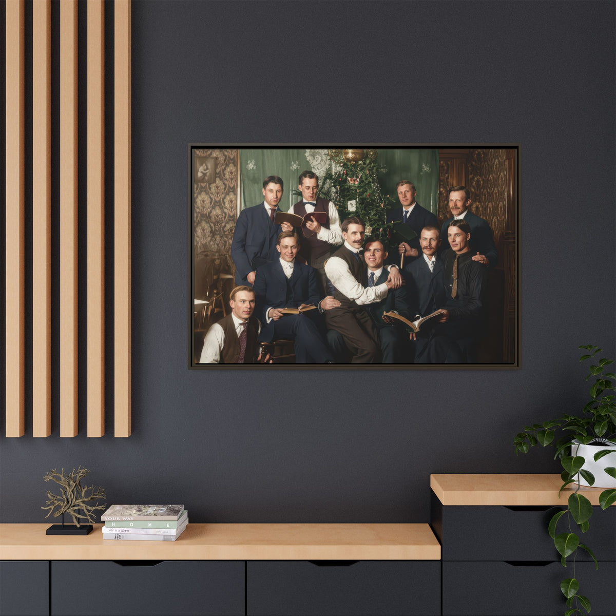 hommes 001 | Framed Vintage Photo - Matte Canvas