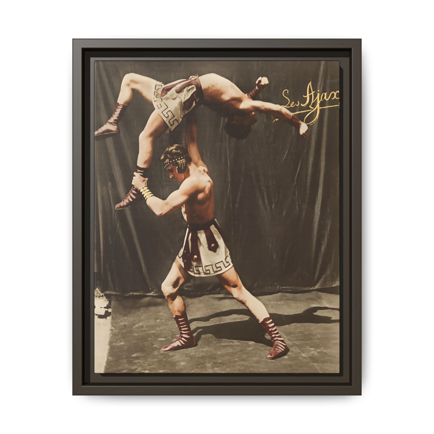 Historical acrobat performers overhead balance study physical culture photography 