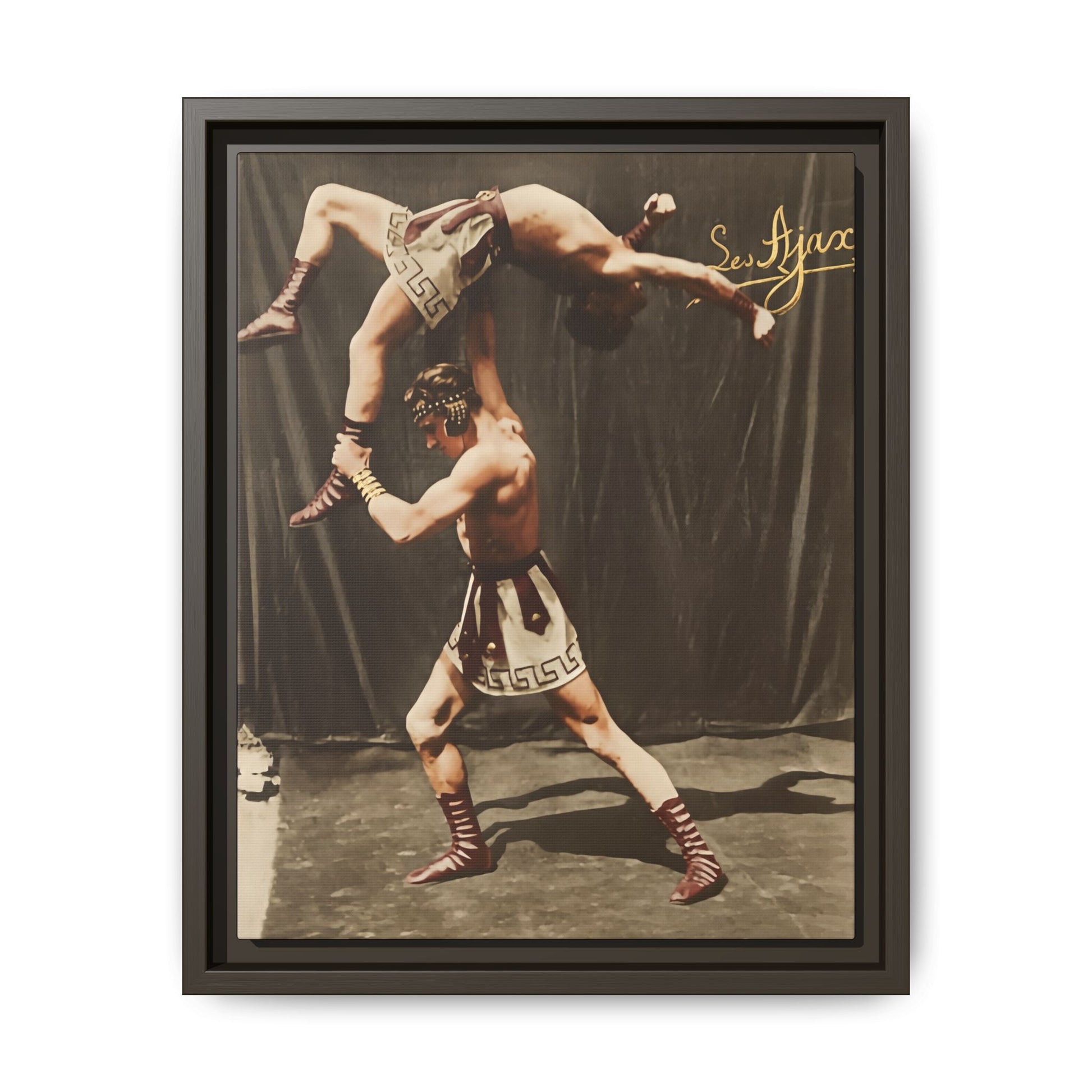 Historical acrobat performers overhead balance study physical culture photography 