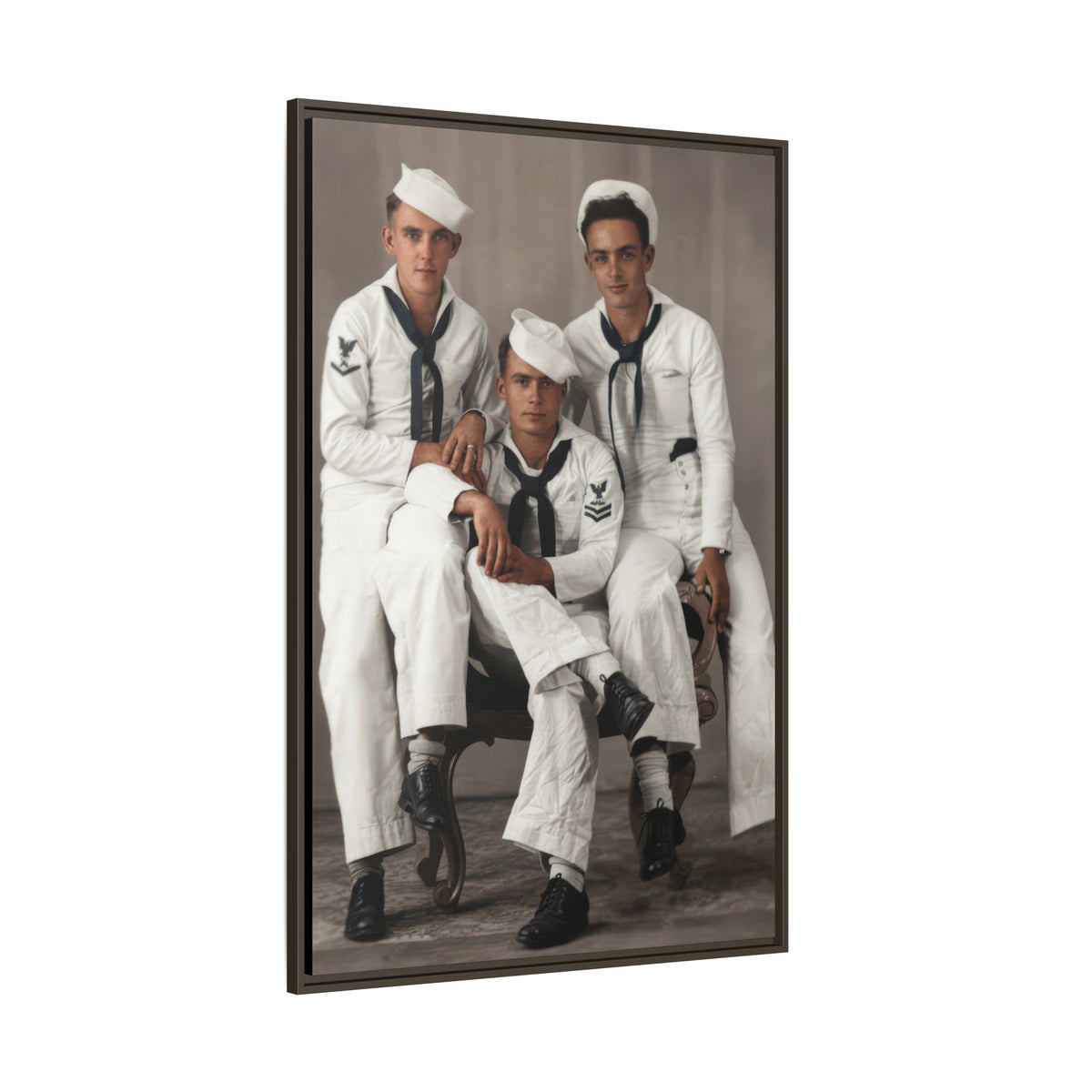 hommes 008 | Framed Vintage Photo - Matte Canvas