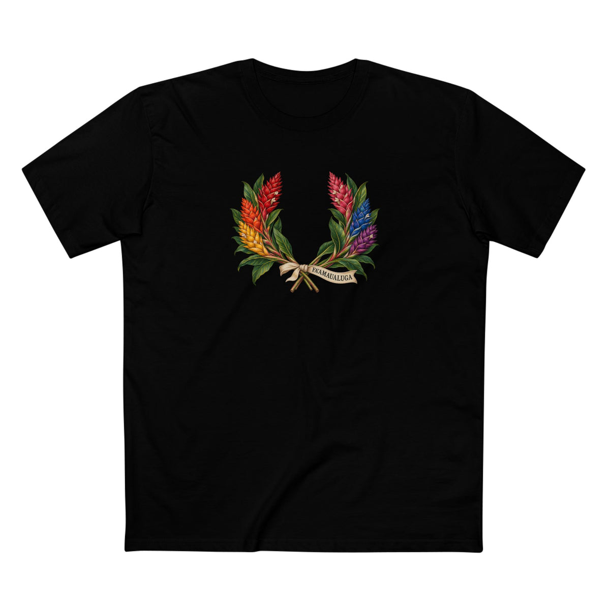 Samoan Teuila Pride T-Shirt | FAʻAMAUALUGA Botanical Wreath Tee