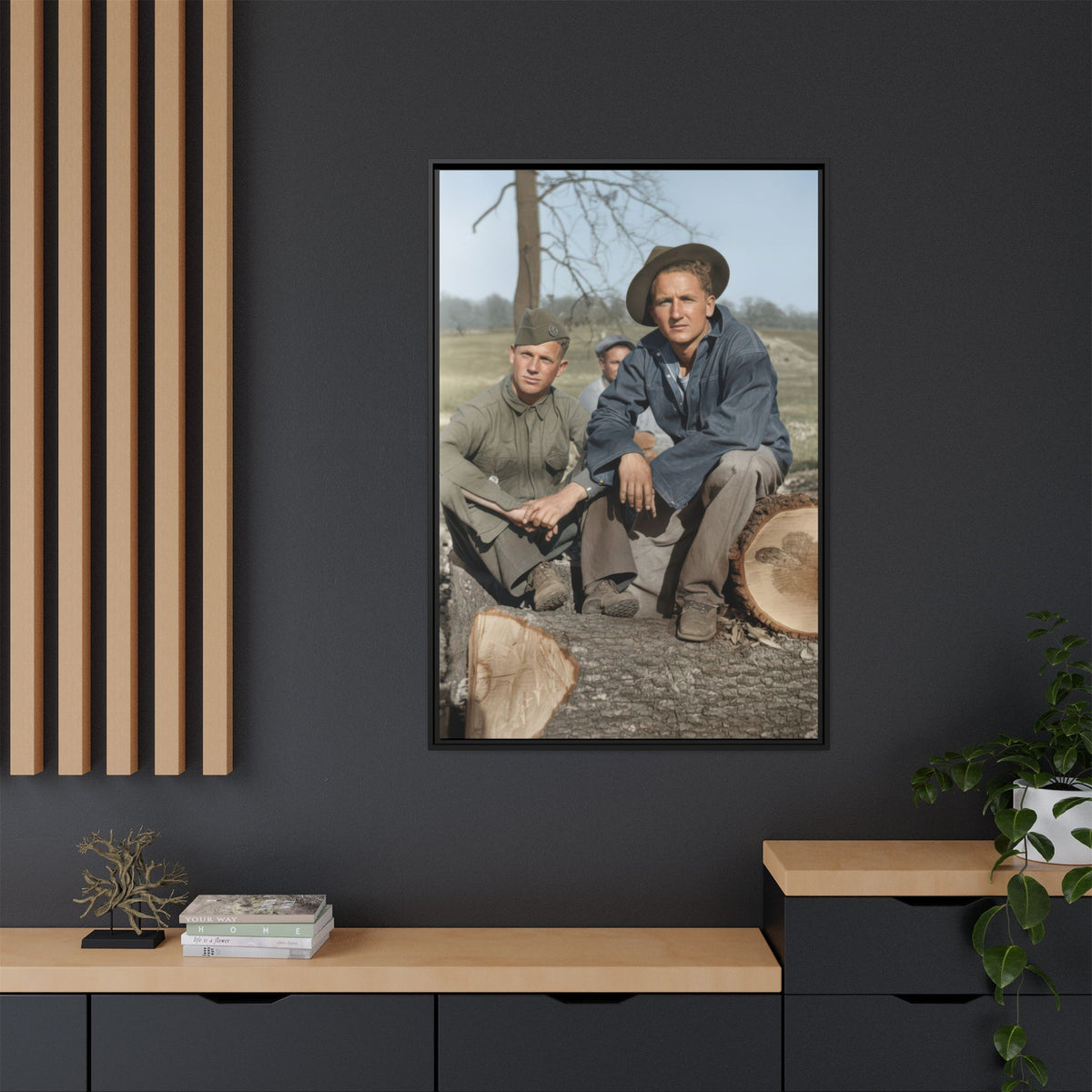 hommes 020 | Framed Vintage Photo - Matte Canvas
