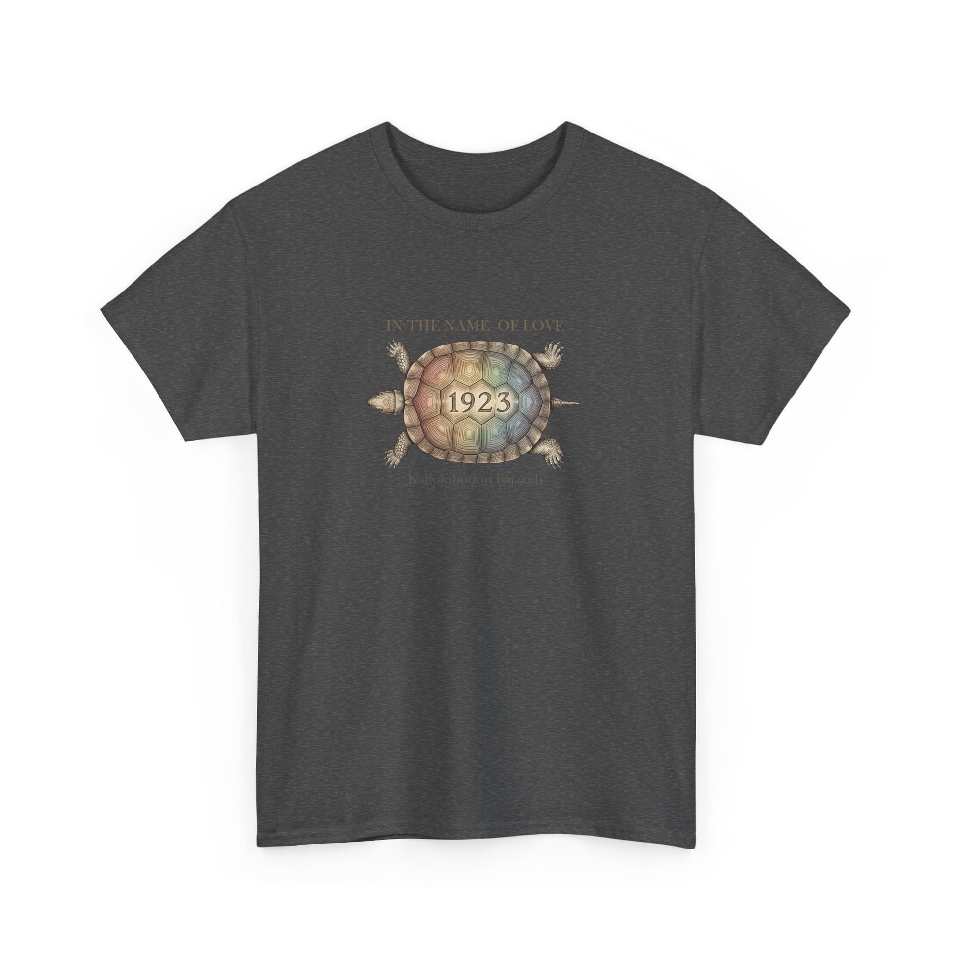 vintage illustration LGBTQ pride t-shirt with rainbow shell 