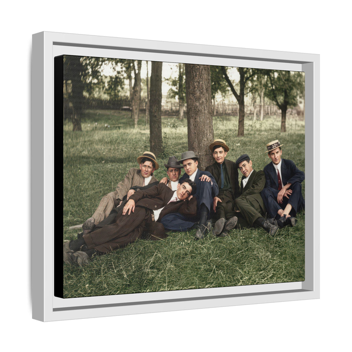 hommes 005 | Framed Vintage Photo - Matte Canvas