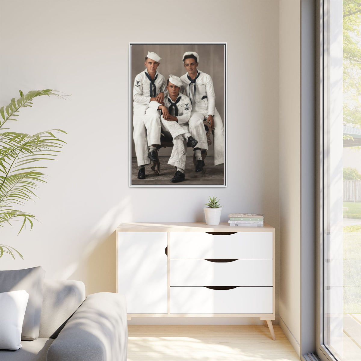 hommes 008 | Framed Vintage Photo - Matte Canvas