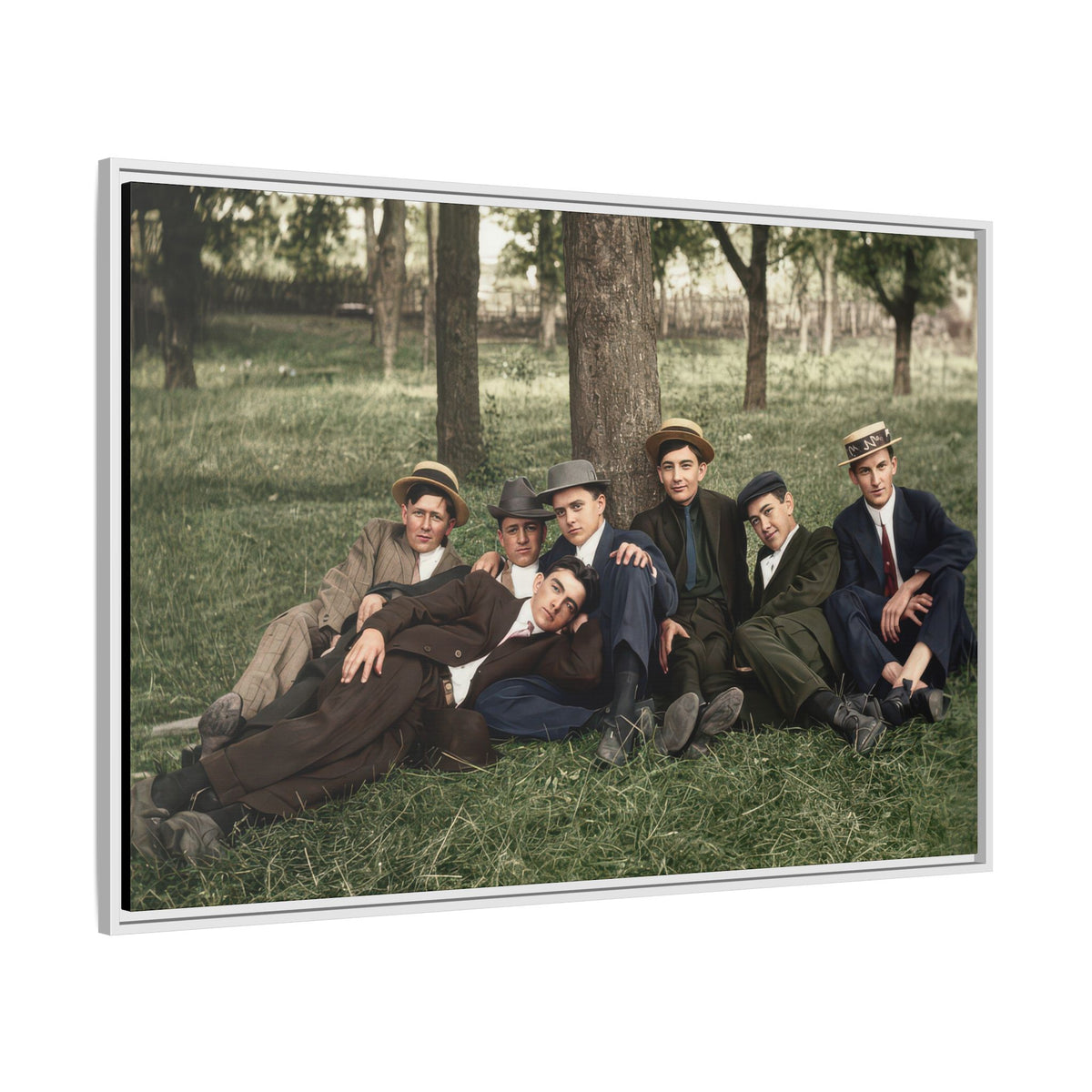 hommes 005 | Framed Vintage Photo - Matte Canvas