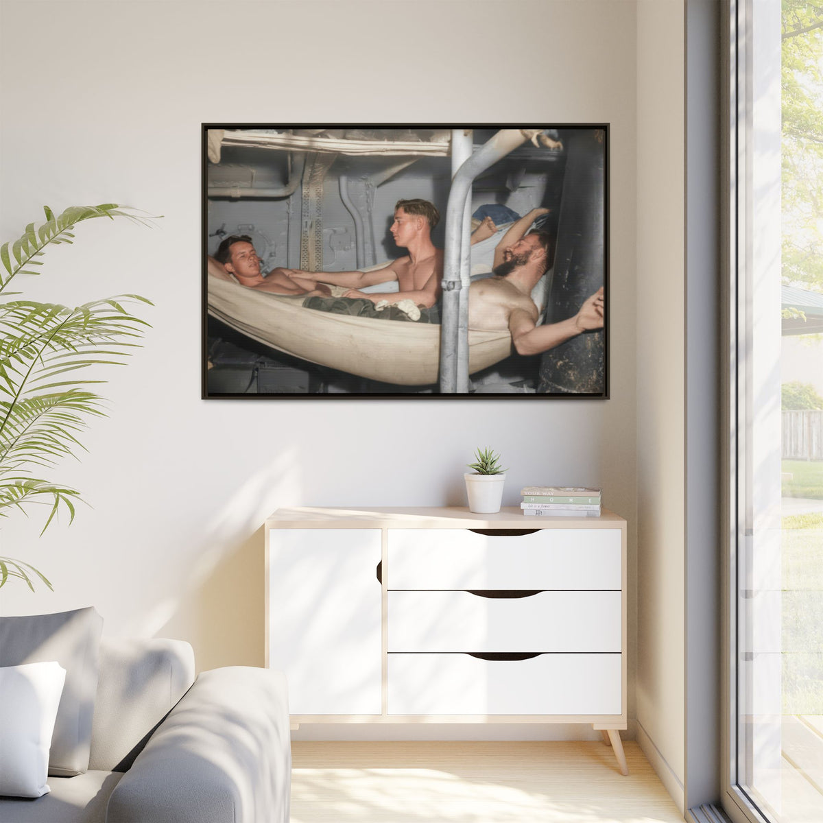 hommes 004 | Framed Vintage Photo - Matte Canvas