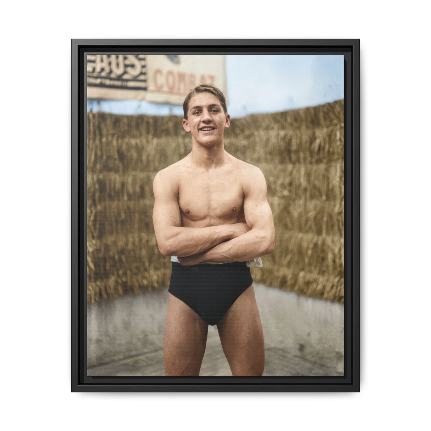 athlétisme 047 | Framed Vintage Photo - Matte Canvas