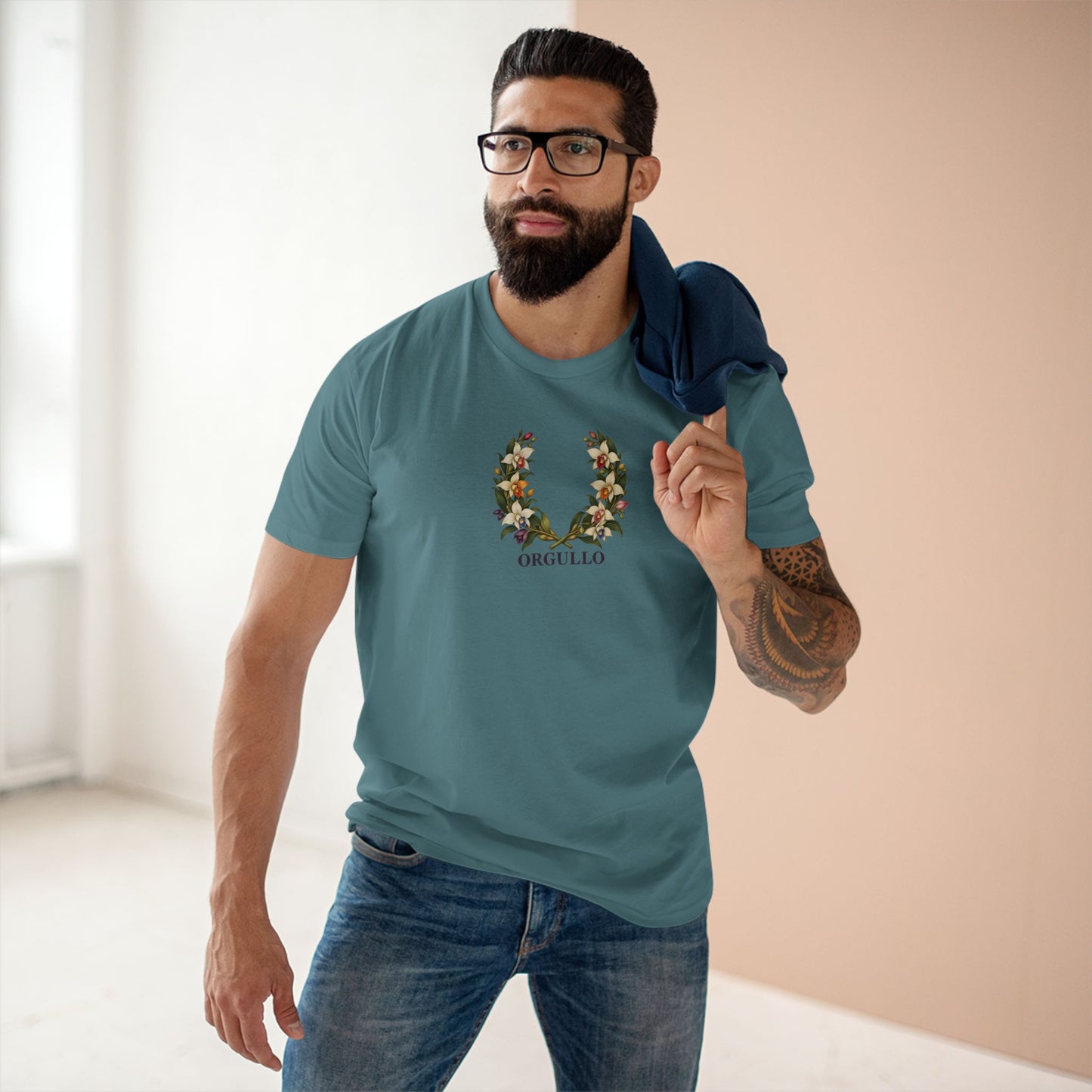 Guatemalan Monja Blanca Pride T-Shirt | ORGULLO Botanical Wreath Tee
