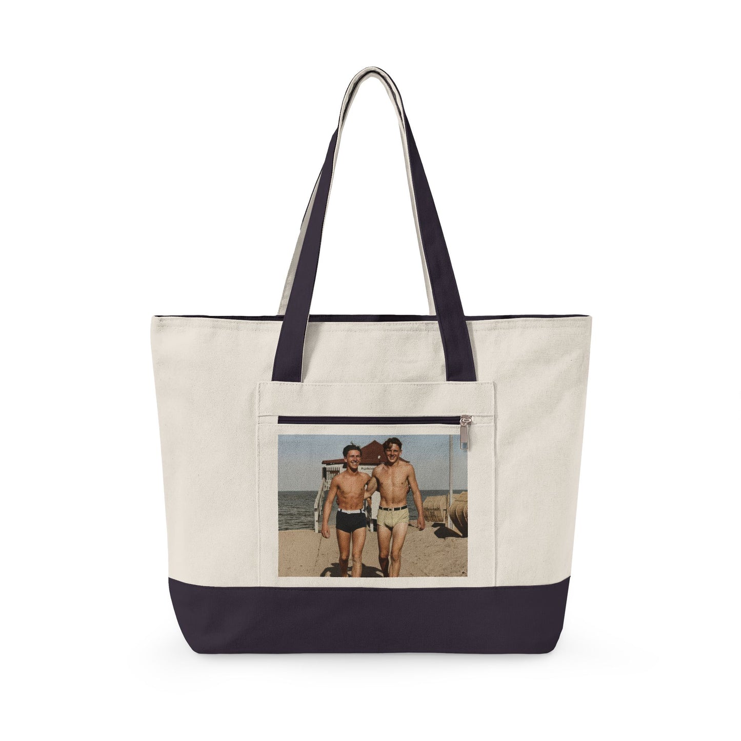 Beach Day Zippered Canvas Tote | Nager 003