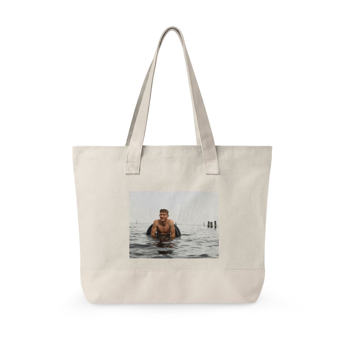 Restored vintage waterfront swimmer tote bag 