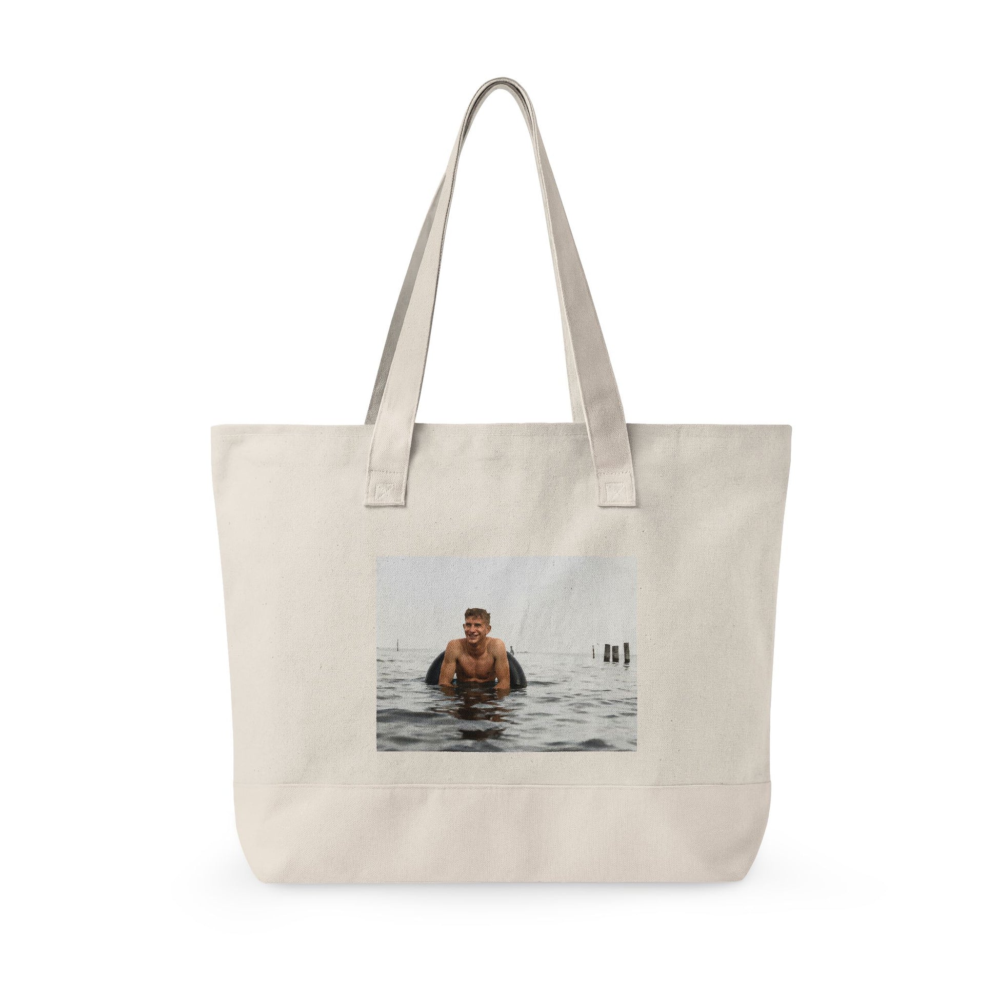 Restored vintage waterfront swimmer tote bag 