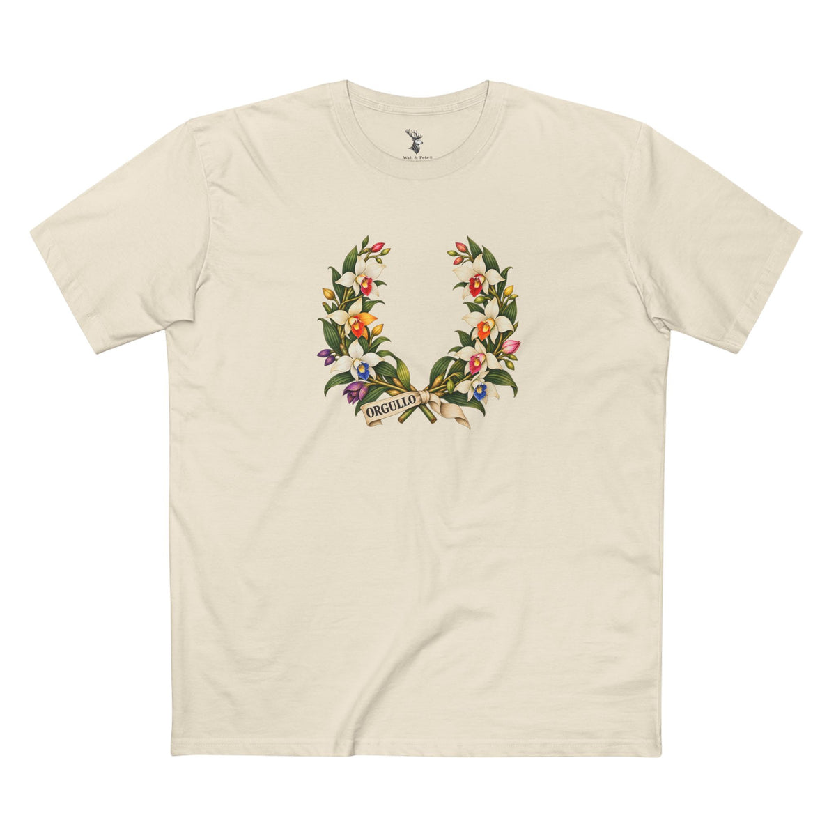 Guatemalan Monja Blanca Pride T-Shirt | ORGULLO Laurel Wreath Tee