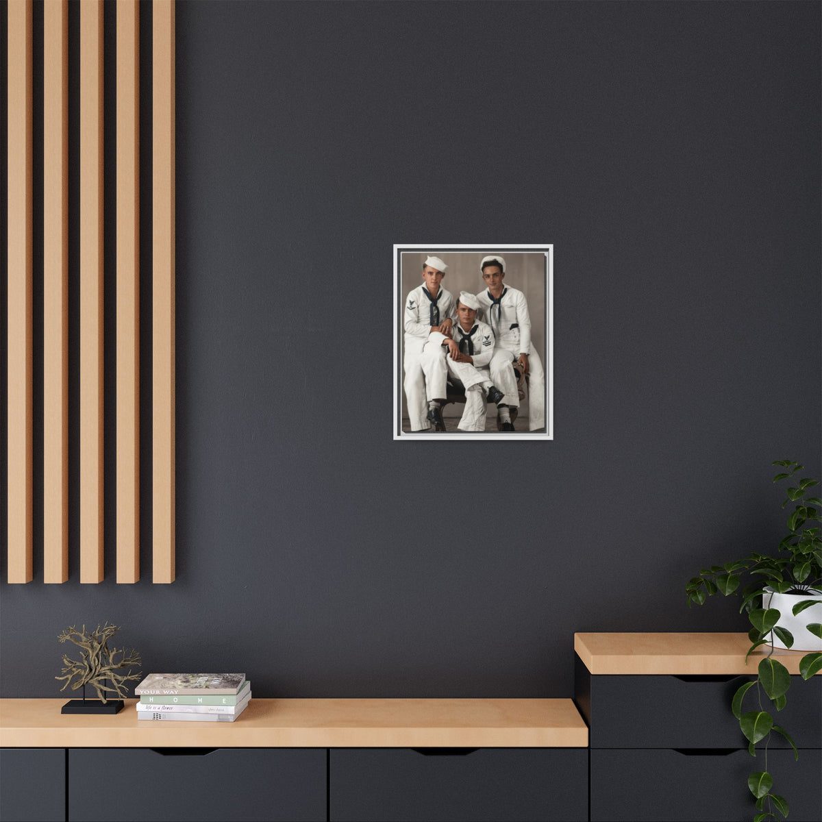 hommes 008 | Framed Vintage Photo - Matte Canvas