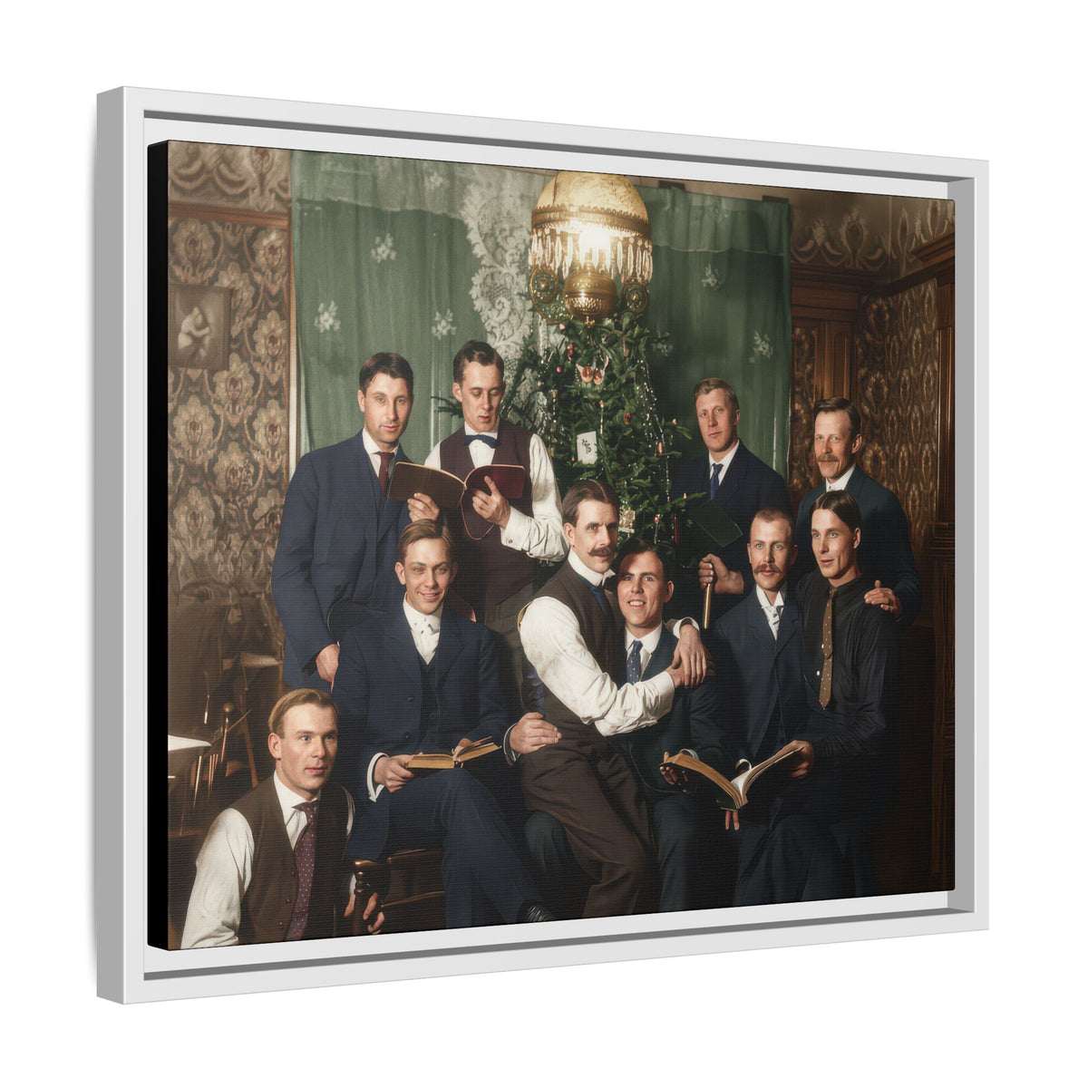 hommes 001 | Framed Vintage Photo - Matte Canvas