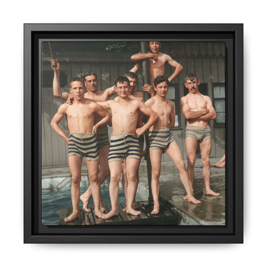 early 20th century swim team style historical photo canvas 
