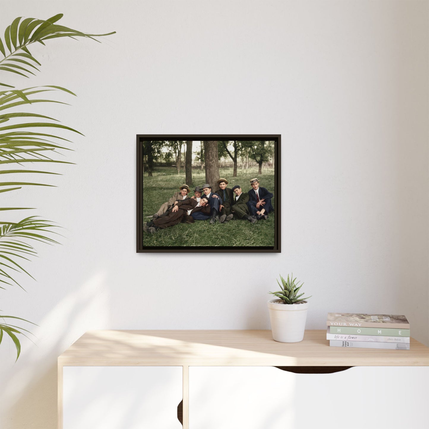 hommes 005 | Framed Vintage Photo - Matte Canvas
