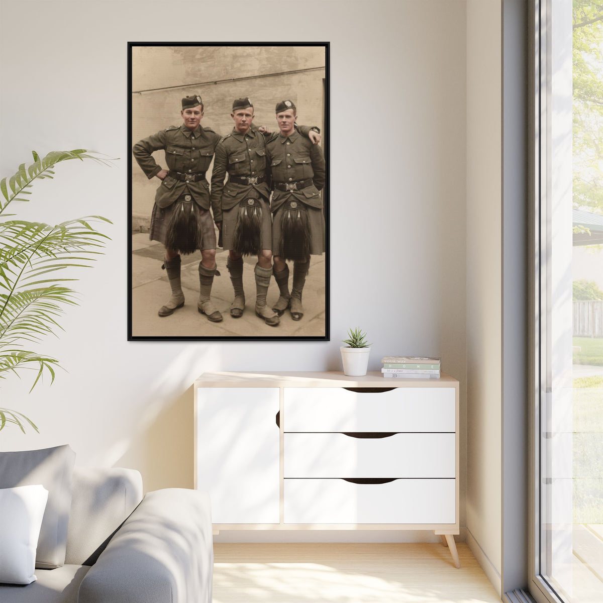 hommes 014 | Framed Vintage Photo - Matte Canvas