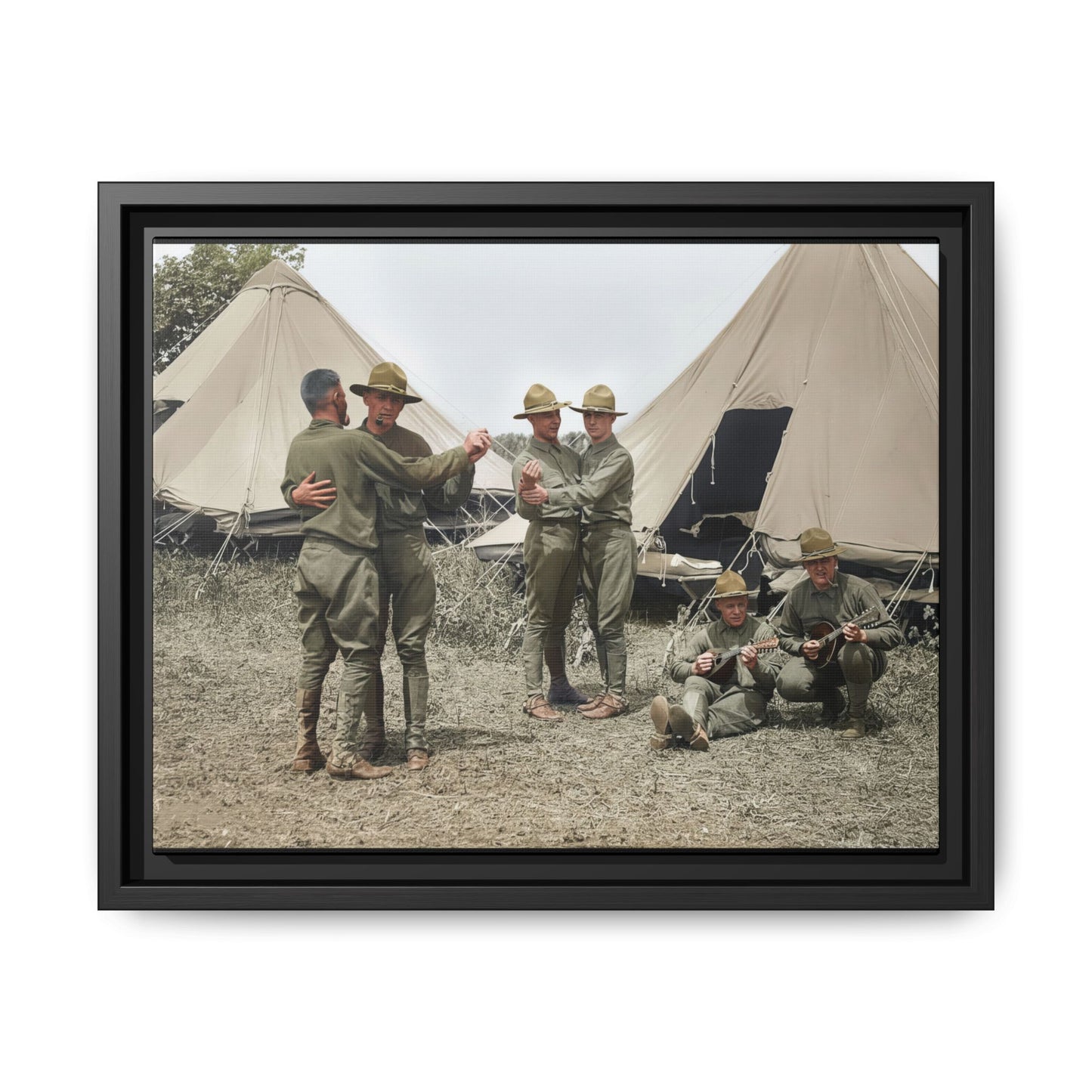 hommes 006 | Framed Vintage Photo - Matte Canvas