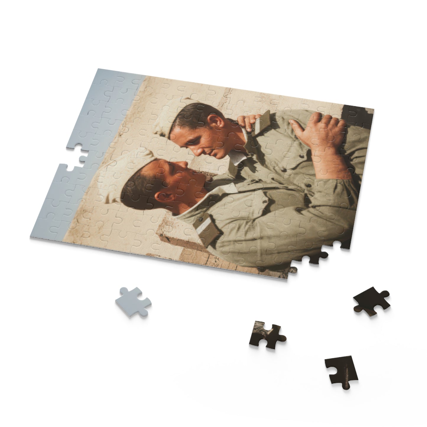 Sunlit Uniform Companions | Restored Historical Jigsaw Puzzle | paire 133