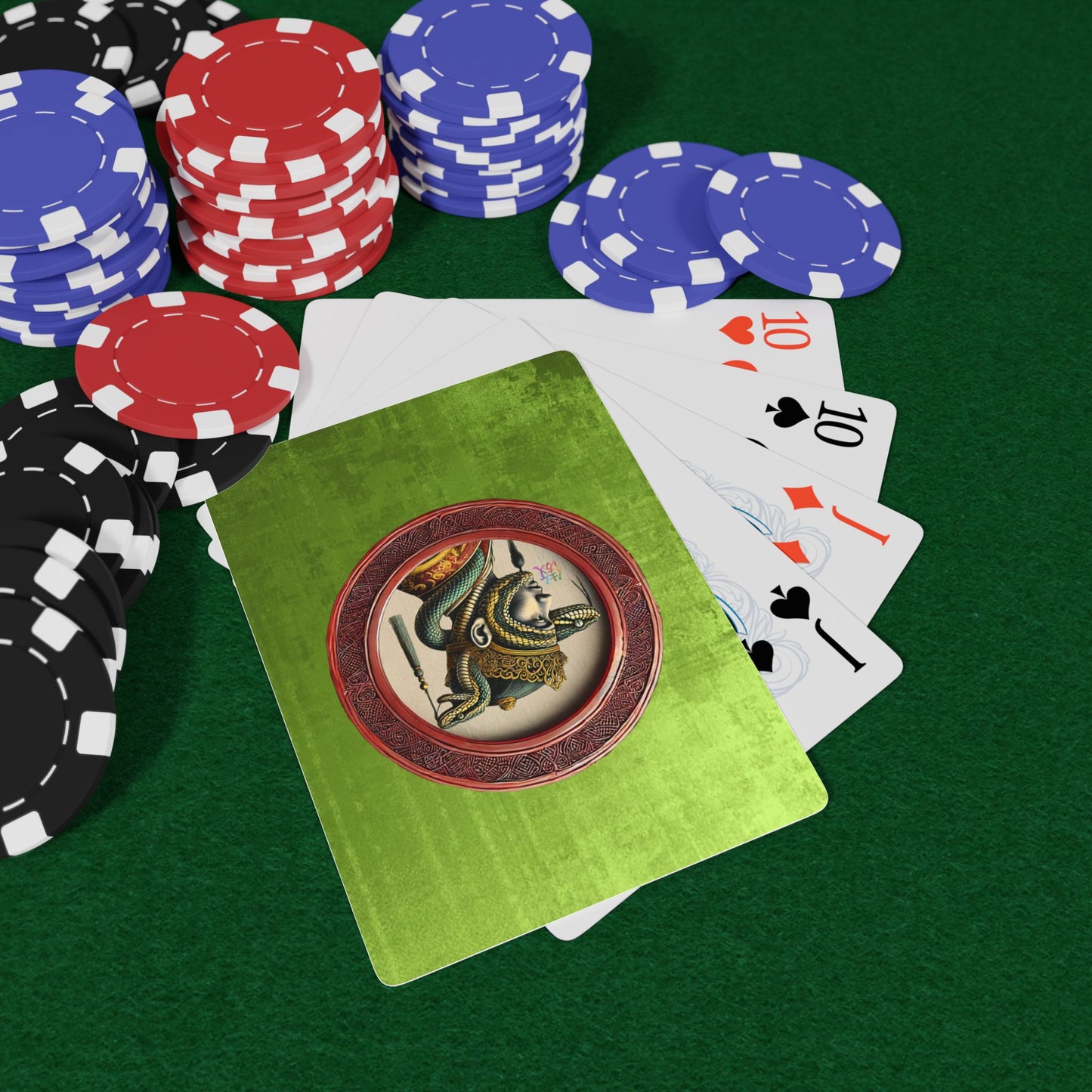 2025 Year of the Snake Saw-Scaled Viper Poker Cards featuring a warrior entwined with a viper in imperial Chinese design.