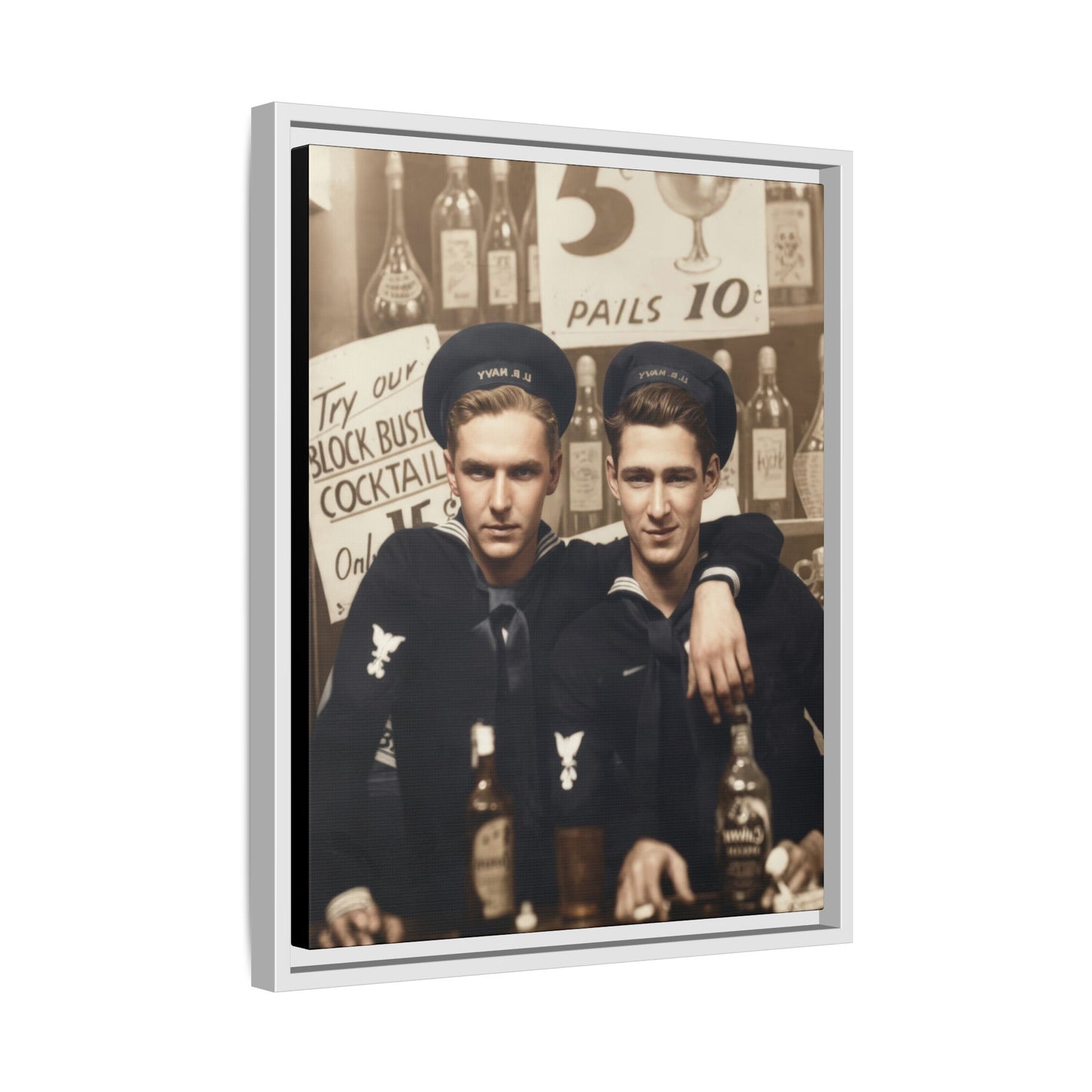 paire 036 | Framed Vintage Photo - Matte Canvas