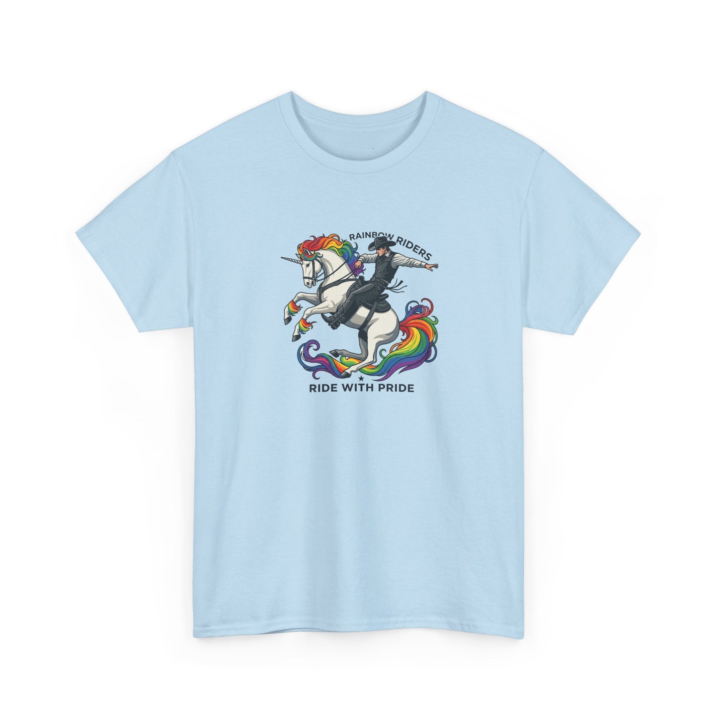 pride unicorn western t-shirt illustration 
