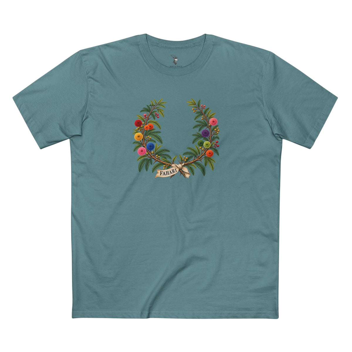 Kenyan Acacia Fahari Pride T-Shirt | Swahili LGBTQ+ Laurel Wreath Tee