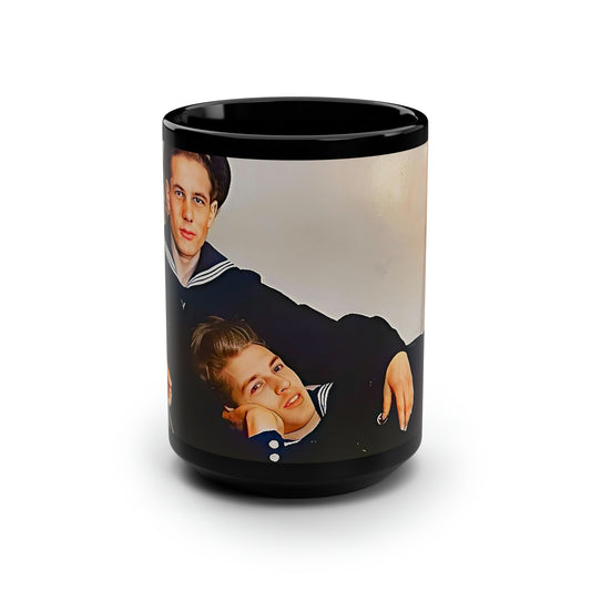 paire 010 | Black Mug, 15oz Vintage Soviet gay Soldiers Affectionate Gay LGBTQ Dad Russian Gift