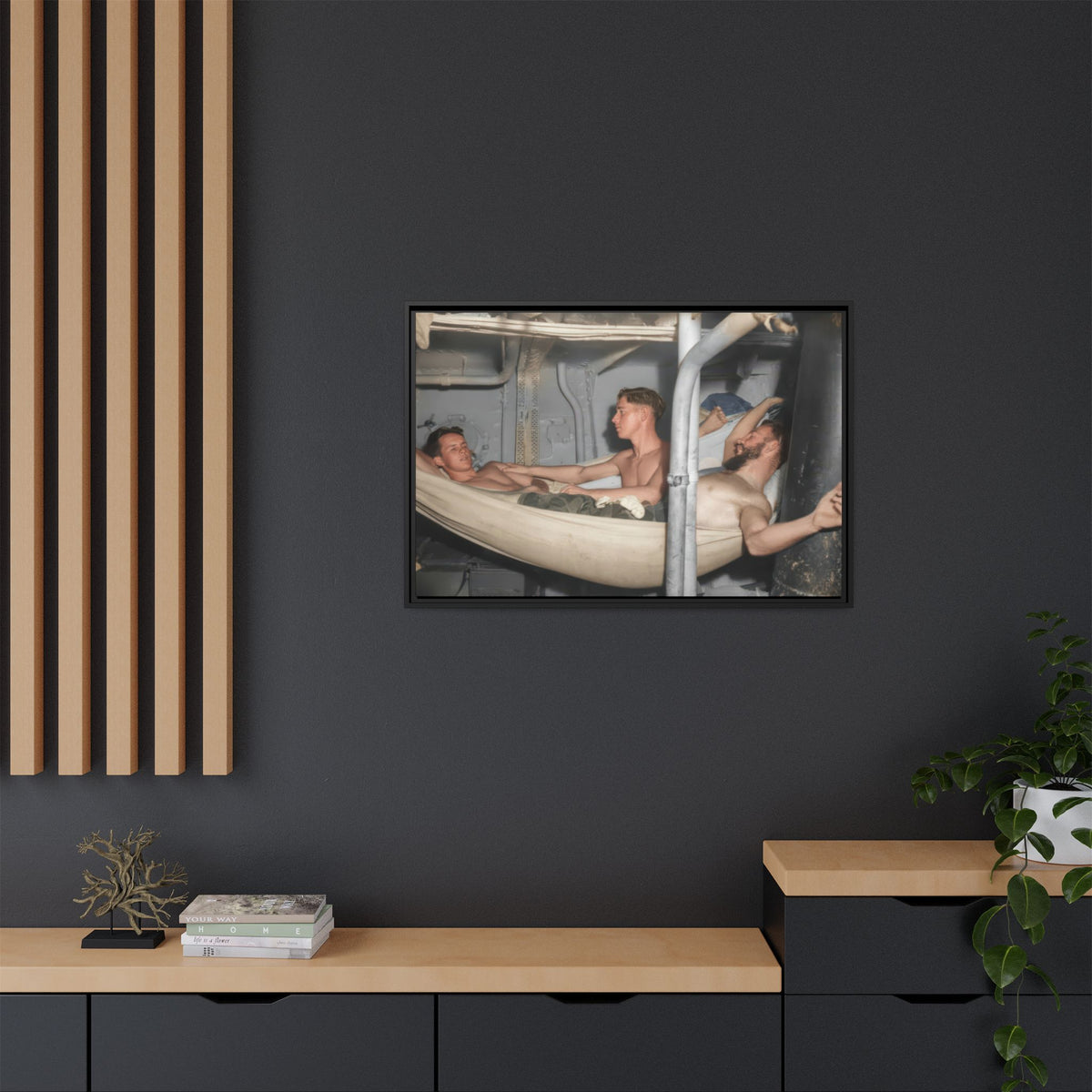 hommes 004 | Framed Vintage Photo - Matte Canvas