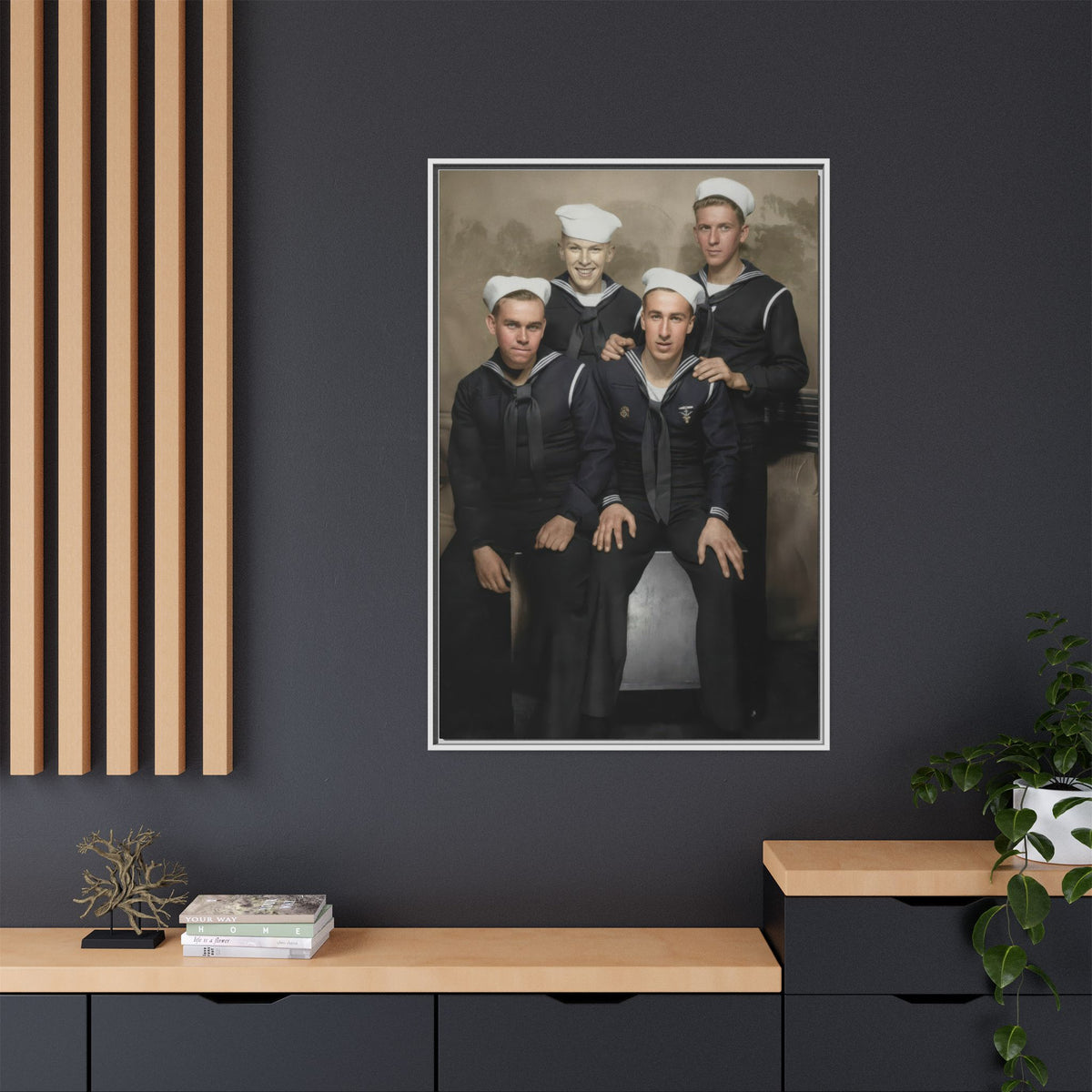 hommes 011 | Framed Vintage Photo - Matte Canvas