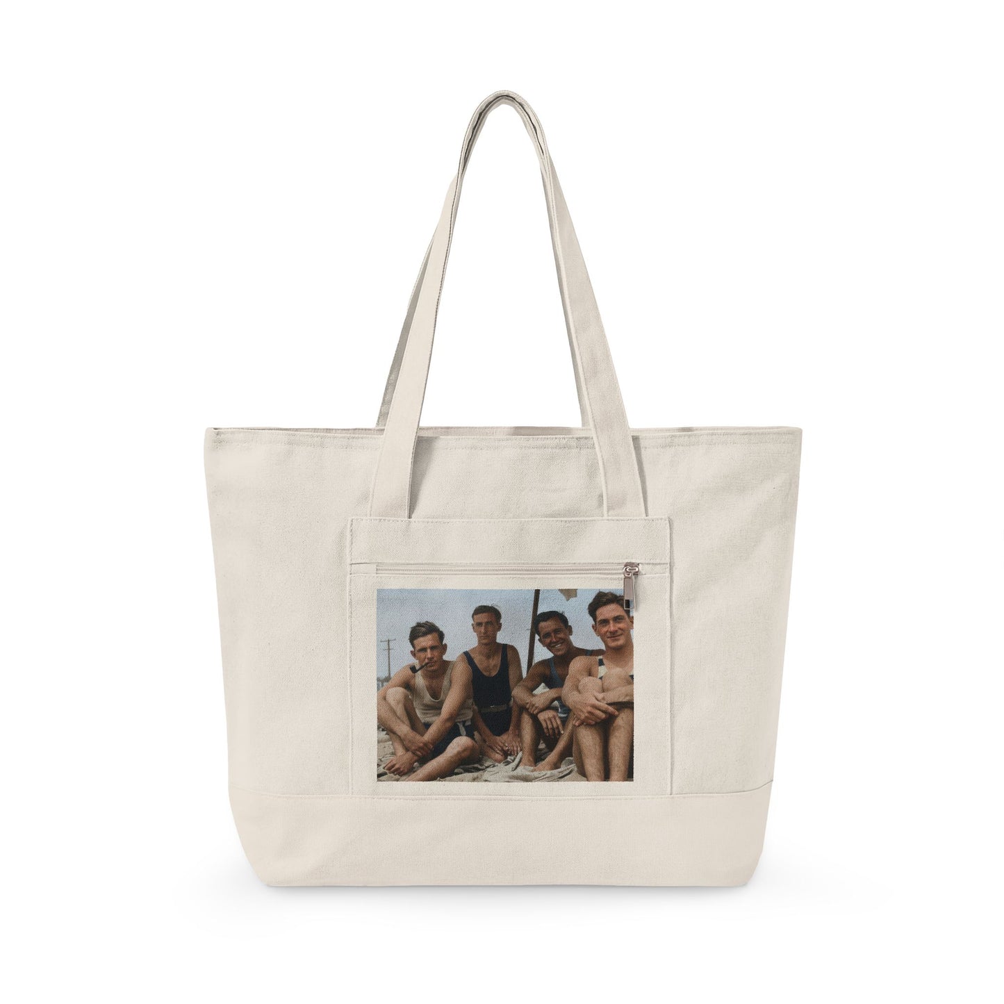 Beach Day Zippered Canvas Tote | nager 029
