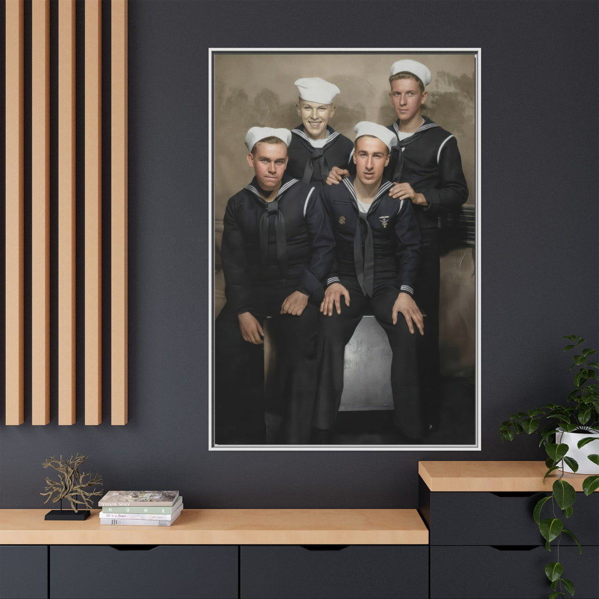 hommes 011 | Framed Vintage Photo - Matte Canvas