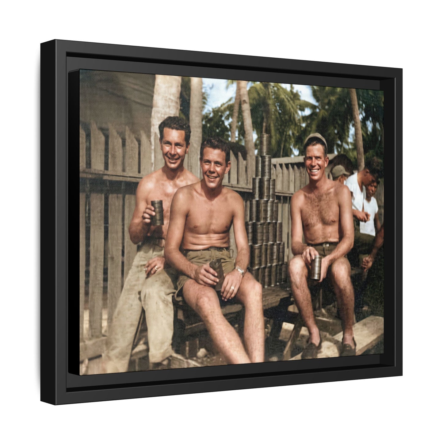 hommes 003 | Framed Vintage Photo - Matte Canvas