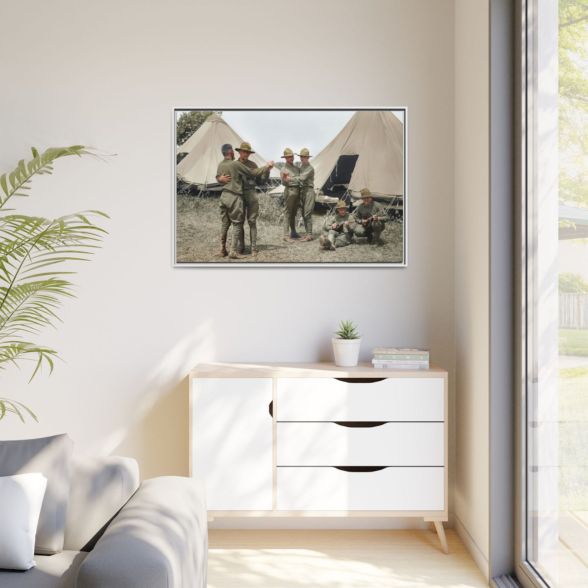 hommes 006 | Framed Vintage Photo - Matte Canvas