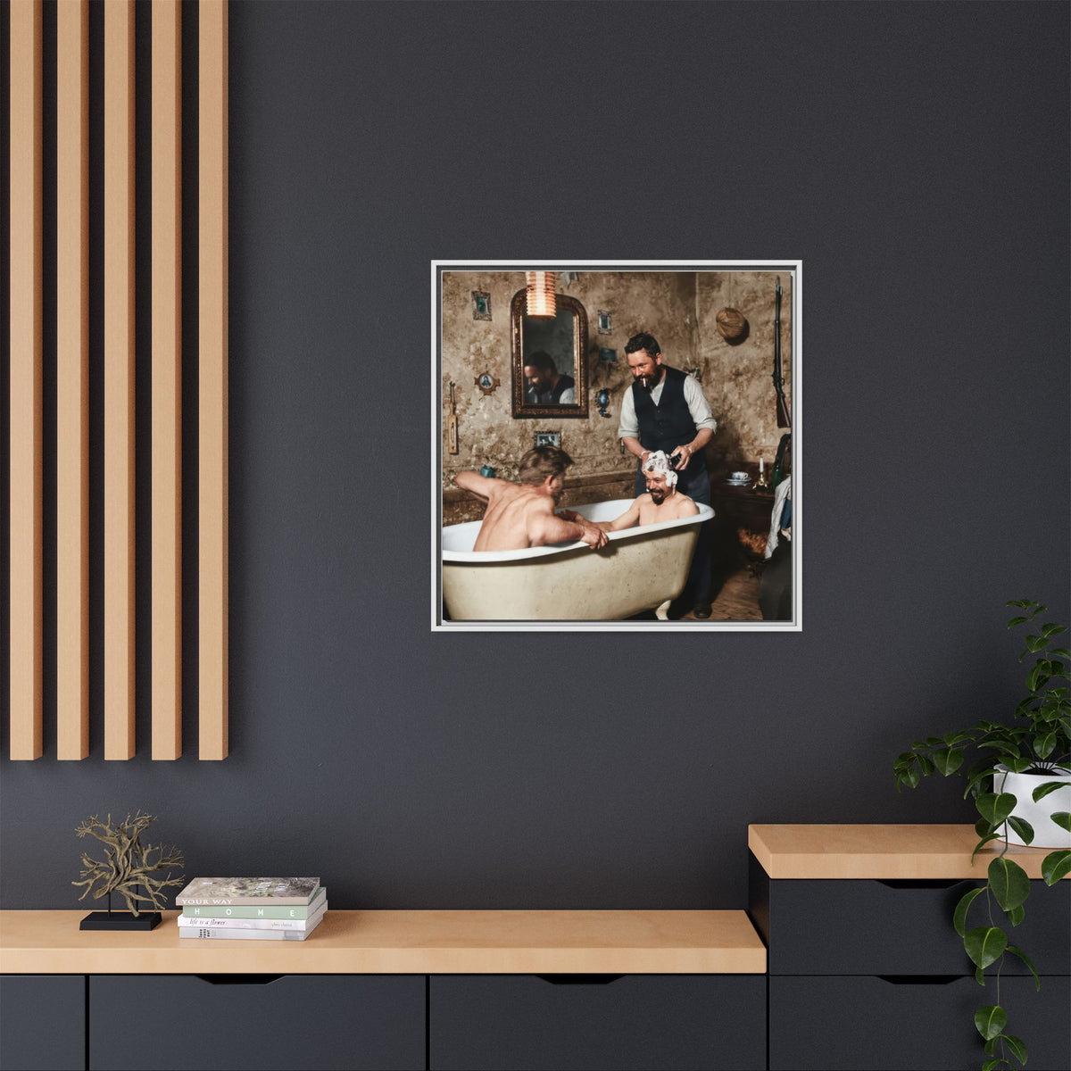 hommes 031 | Framed Vintage Photo - Matte Canvas2