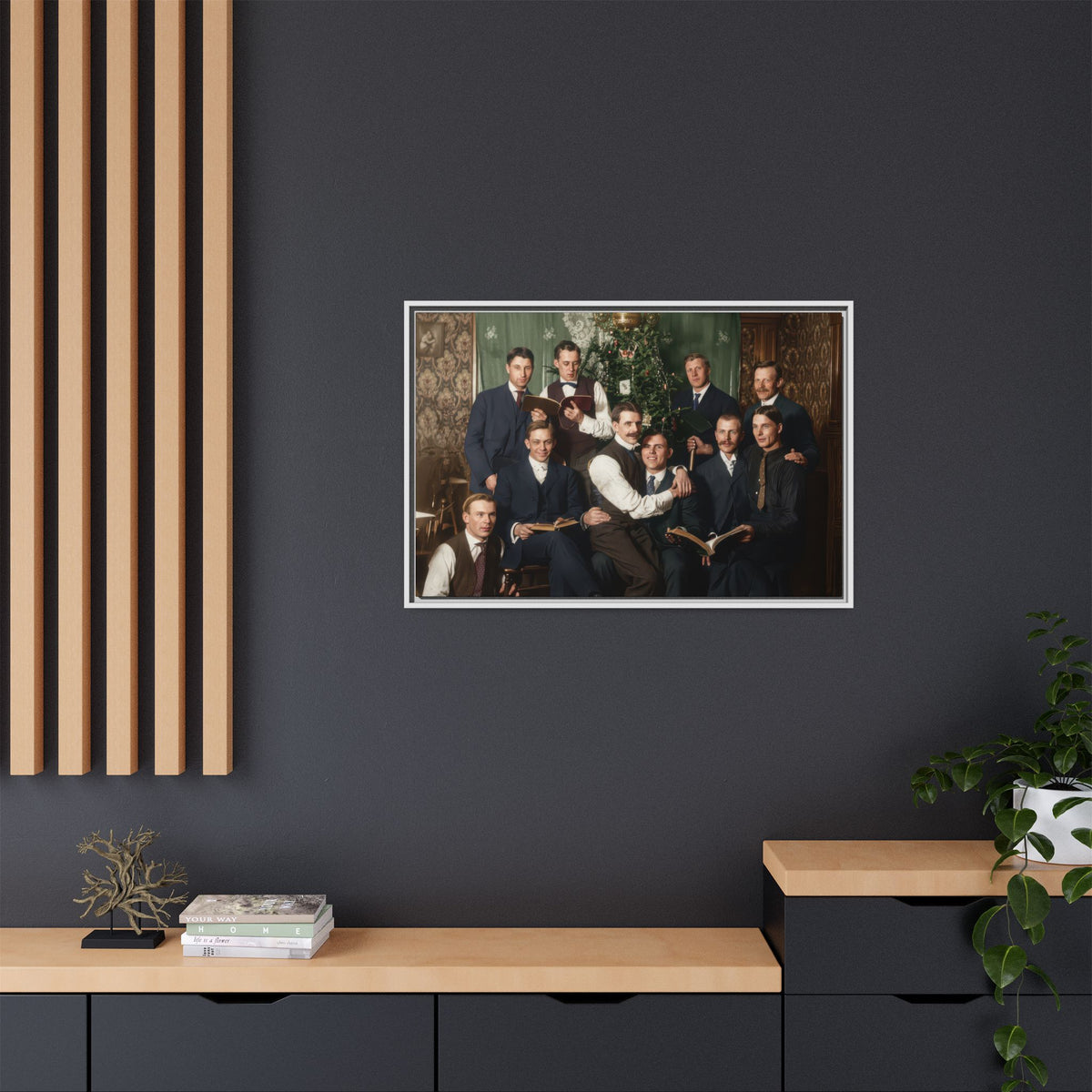 hommes 001 | Framed Vintage Photo - Matte Canvas