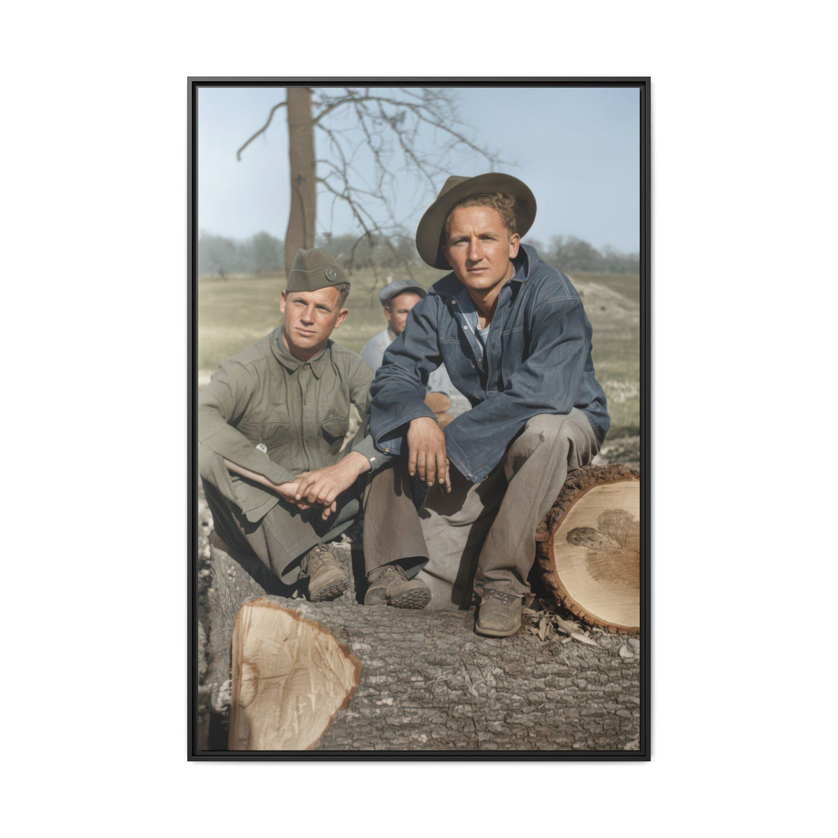 hommes 020 | Framed Vintage Photo - Matte Canvas