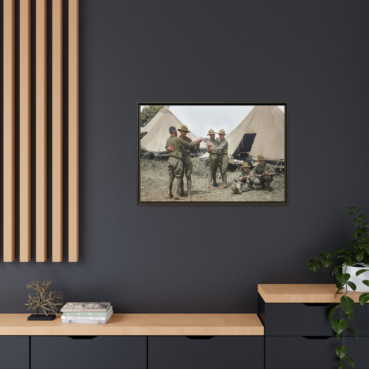 hommes 006 | Framed Vintage Photo - Matte Canvas