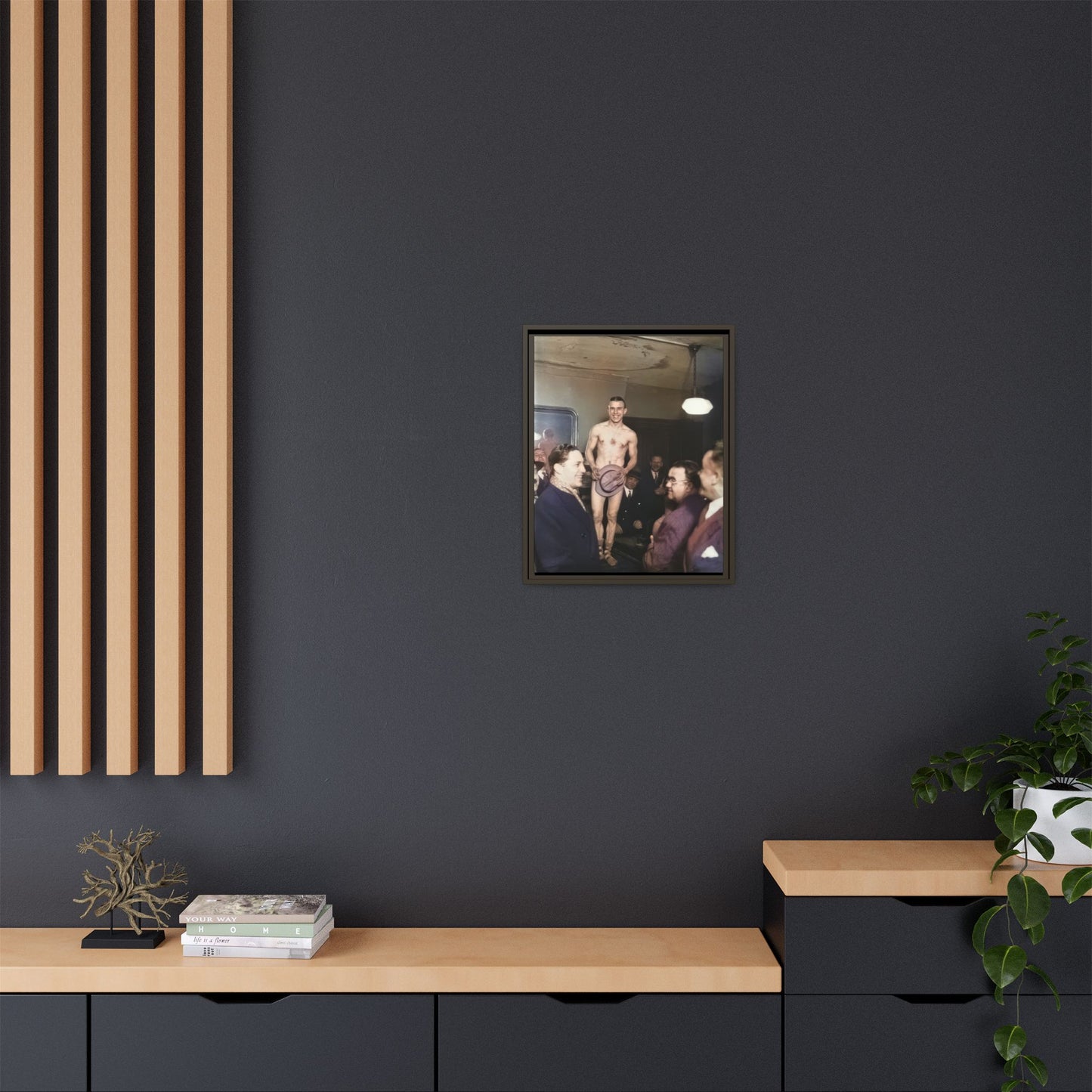 hommes 017 | Framed Vintage Photo - Matte Canvas