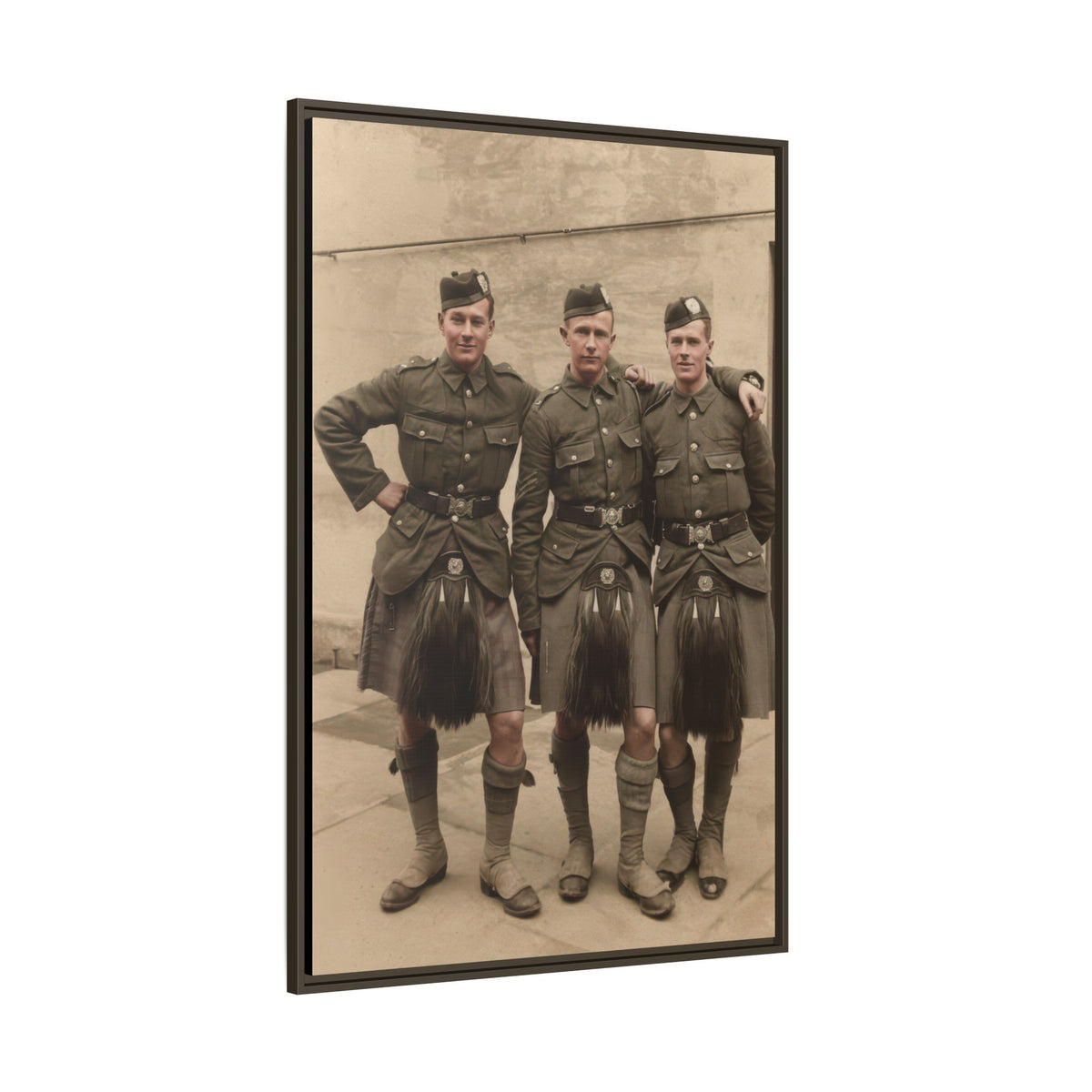 hommes 014 | Framed Vintage Photo - Matte Canvas