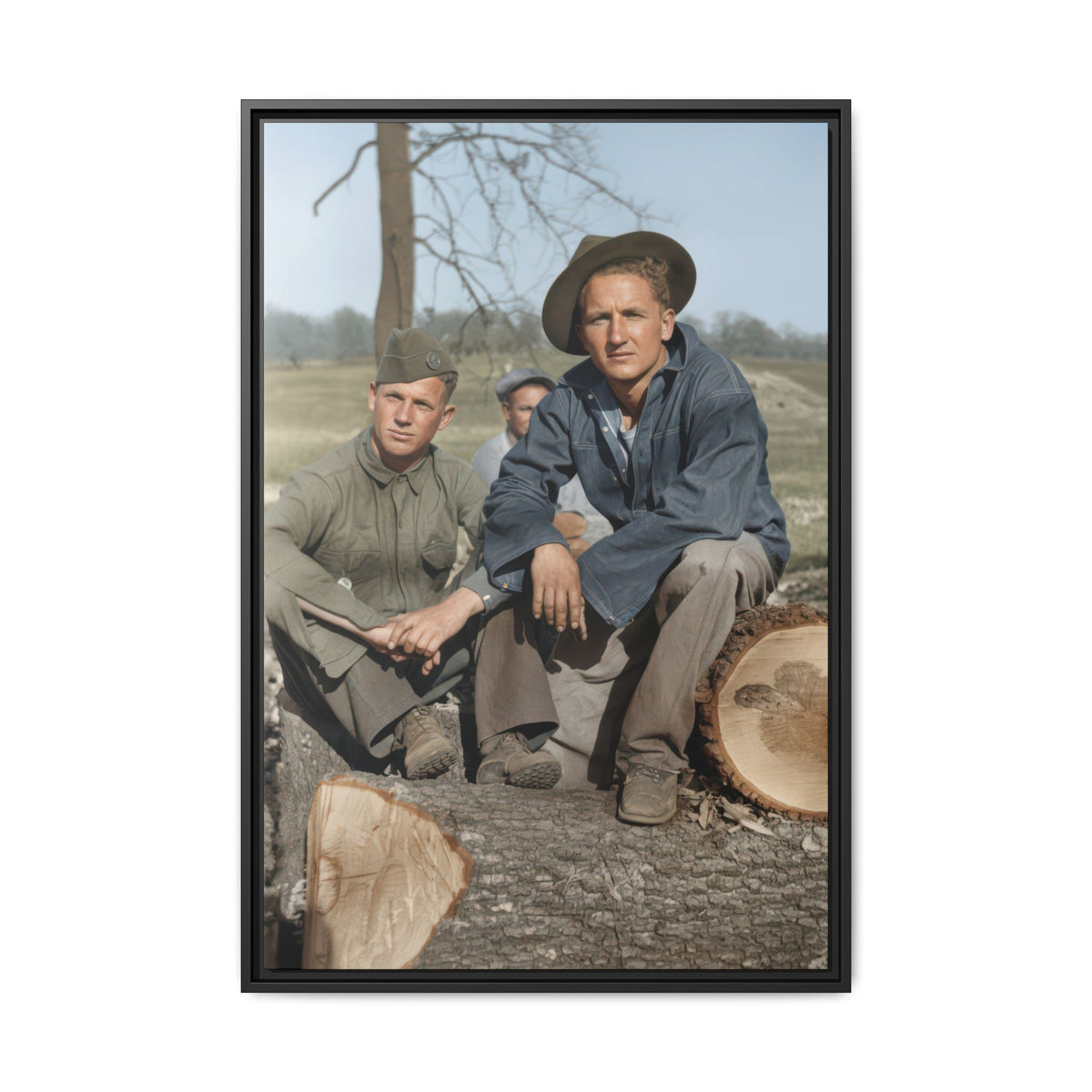hommes 020 | Framed Vintage Photo - Matte Canvas