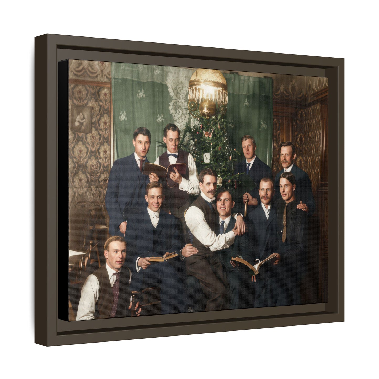 hommes 001 | Framed Vintage Photo - Matte Canvas