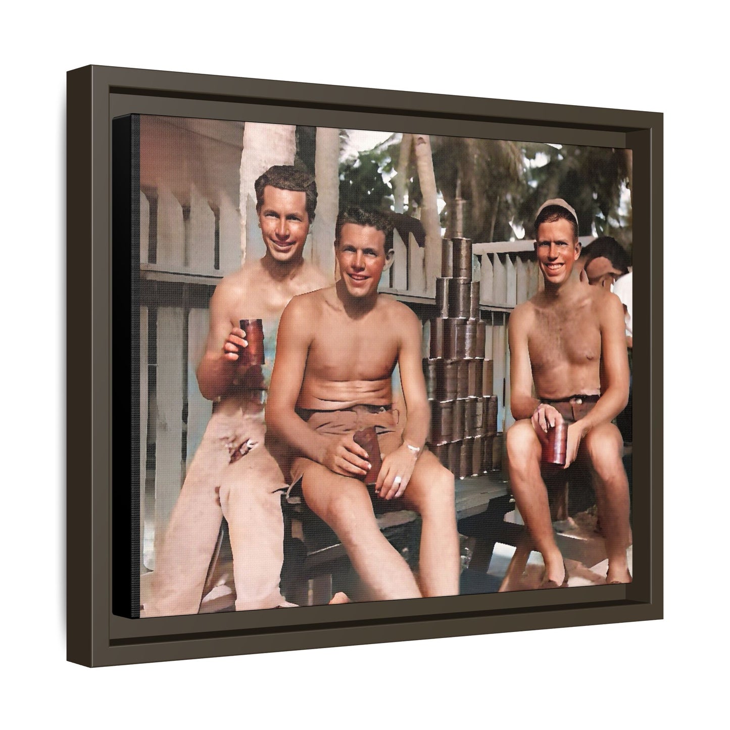 hommes 003 | Framed Vintage Photo - Matte Canvas